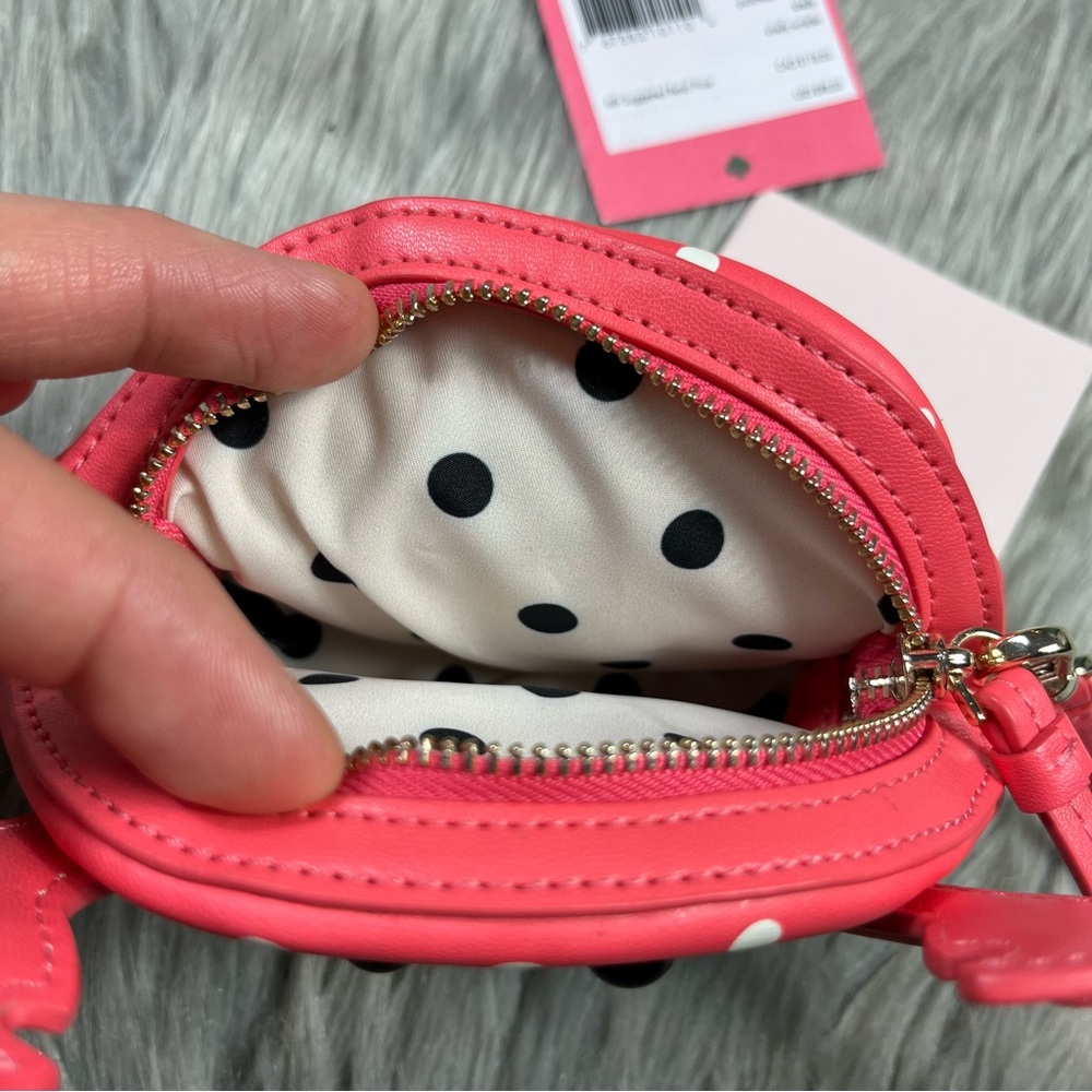 Kate Spade Shelly Crab Novelty Fun Wristlet Purse Peach Melba Polka dot - Picture 14 of 14